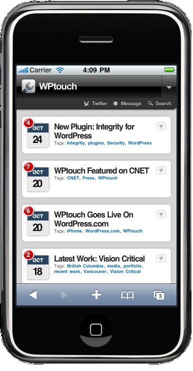WP Touch iPhone Theme WP Touch iPhone Theme